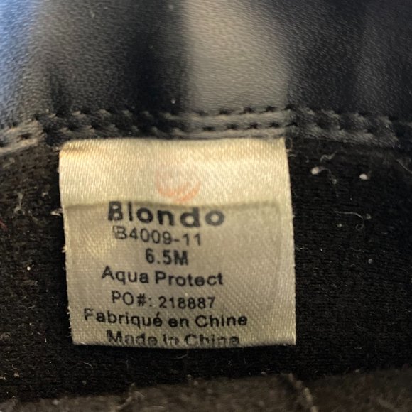 New! Blondo Canada tall black leather boots, waterproof, platform heels, buckles - Picture 6 of 9